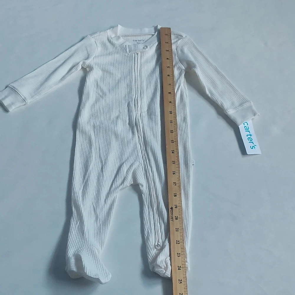 Carter's‎ White Cozy Footie One Piece 9 Months
